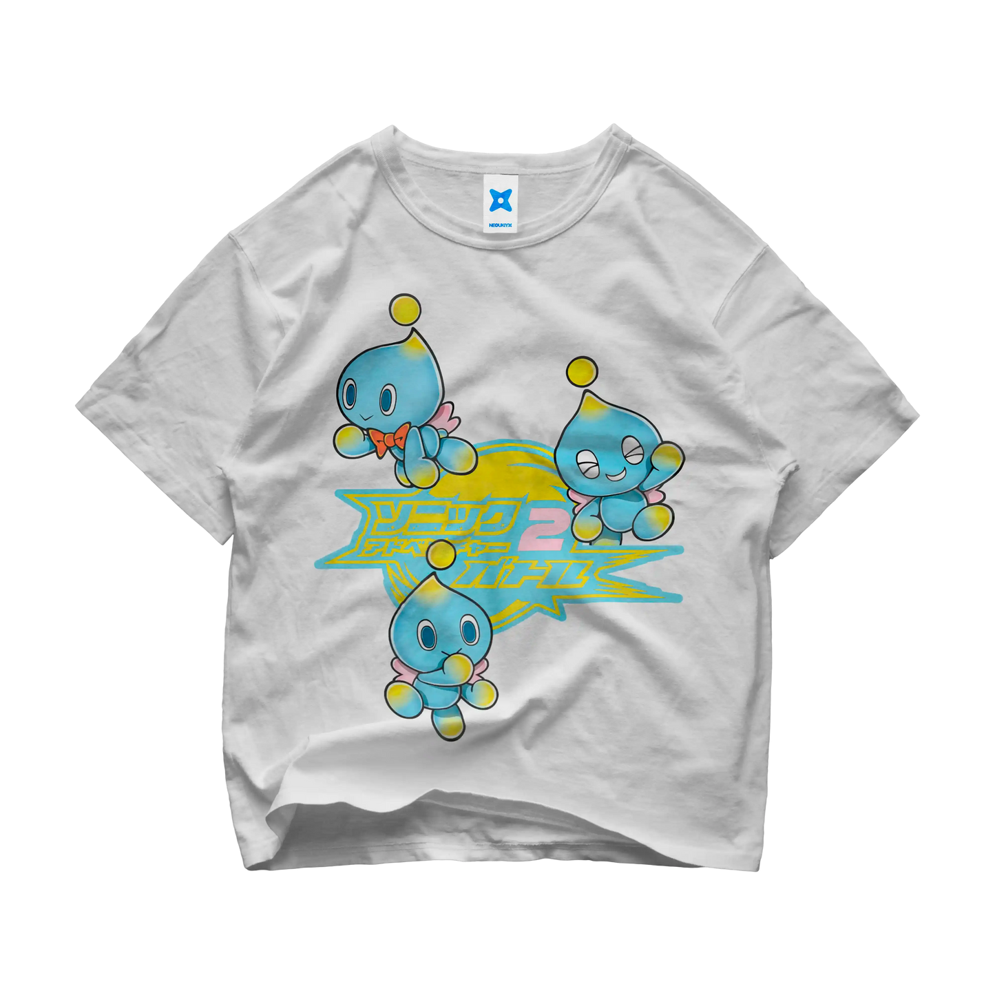 Chao Garden t-shirt featuring three cute Chao from Sonic Adventure 2 with Japanese logo