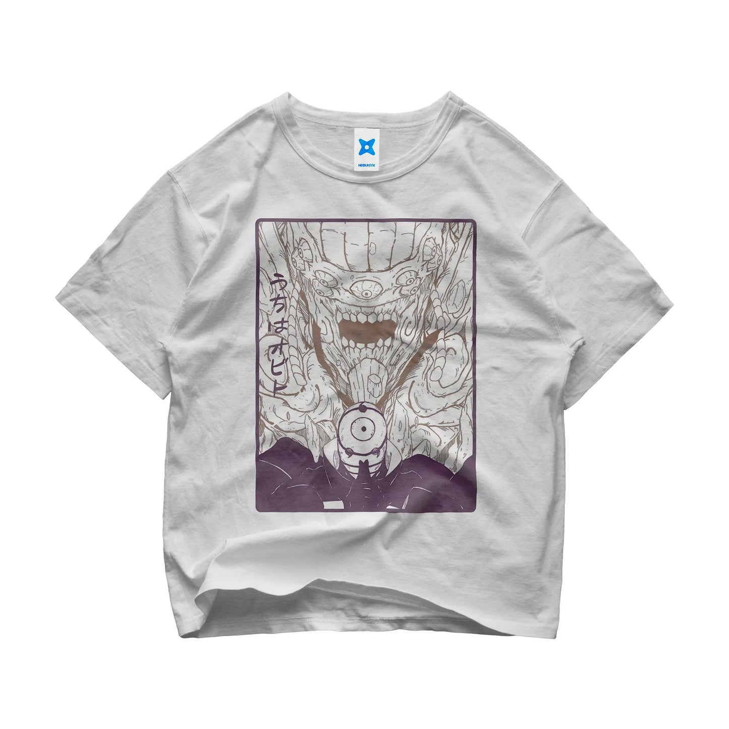 Obito Uchiha Jinchuriki t-shirt with Ten Tails form from Naruto Shippuden in mystical dark art style